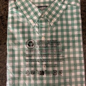 Lands' End Green Checkered Casual Shirt